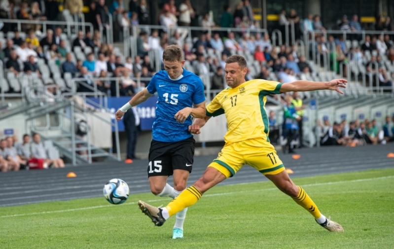 Eesti ja Leedu kohtusid Balti turniiri finaalis ka 2024. aastal. Foto: Liisi Troska / jalgpall.ee