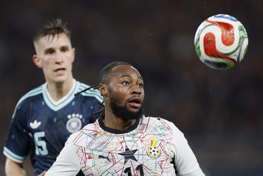 Antoine Semenyo teab, et Ghanal on andekaid m&auml;ngijaid. Aga mida &uuml;tleb pall? Foto: Scanpix / Heiko Becker / PA