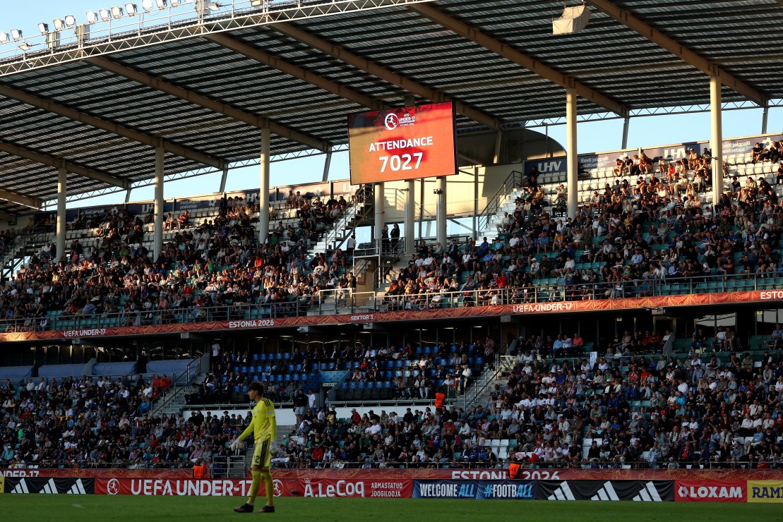 Finaalm&auml;ngu tuli vaatama &uuml;le 7000 inimese. Foto: Harry Murphy / UEFA via Getty Images