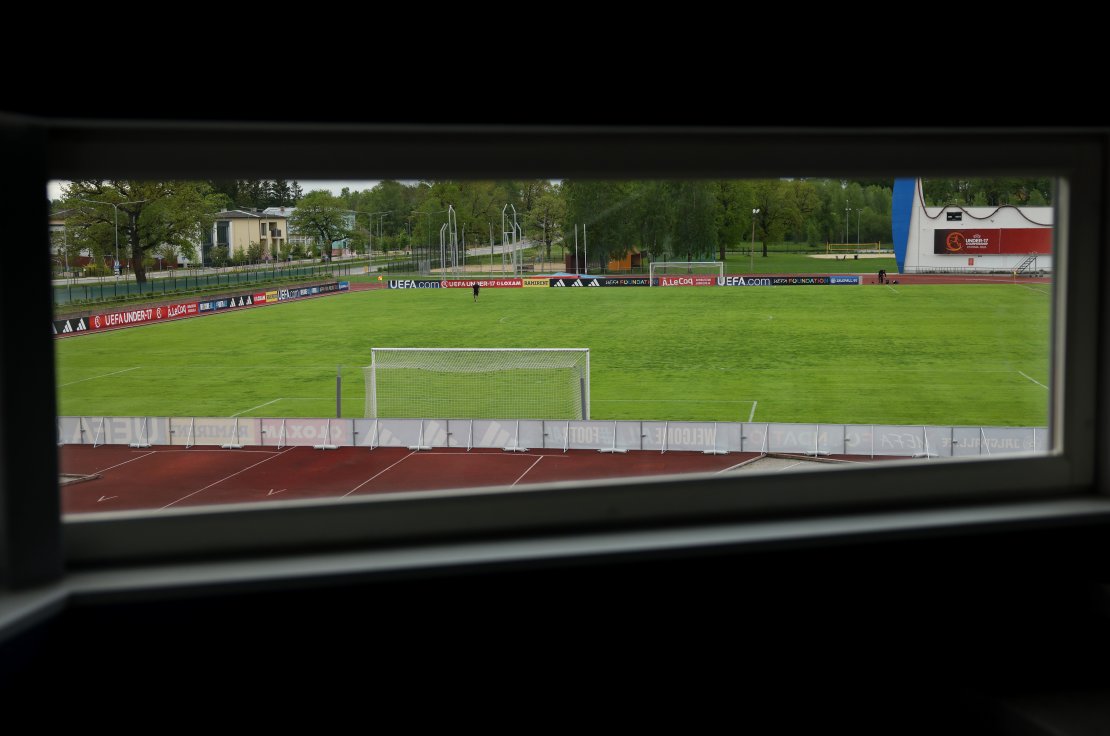Vaade Rakvere staadionile staadionihoonest. Foto: Harry Murphy / UEFA via Getty Images
