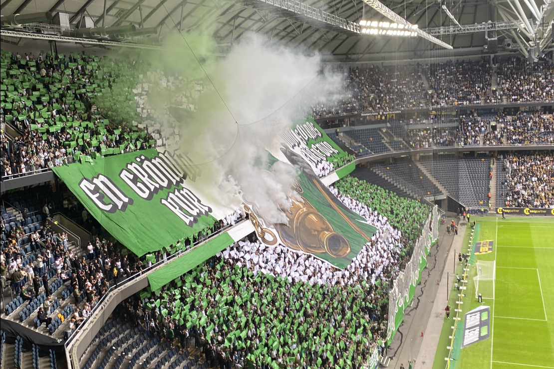Vaatepilt, mida tasus oodata. Hammarby f&auml;nnid olid tasemel! Foto: erakogu