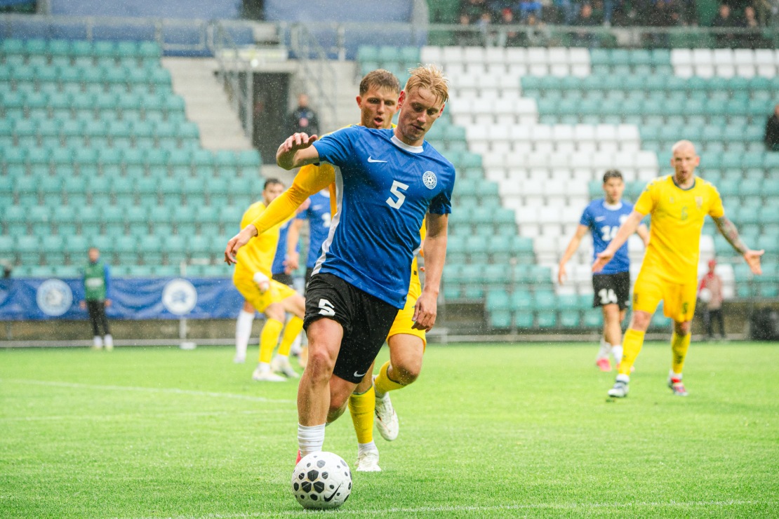 Balti turniiri finaalis Leedu vastu rassis Shein suurema osa m&auml;ngust platsil. Foto: Liisi Troska / jalgpall.ee