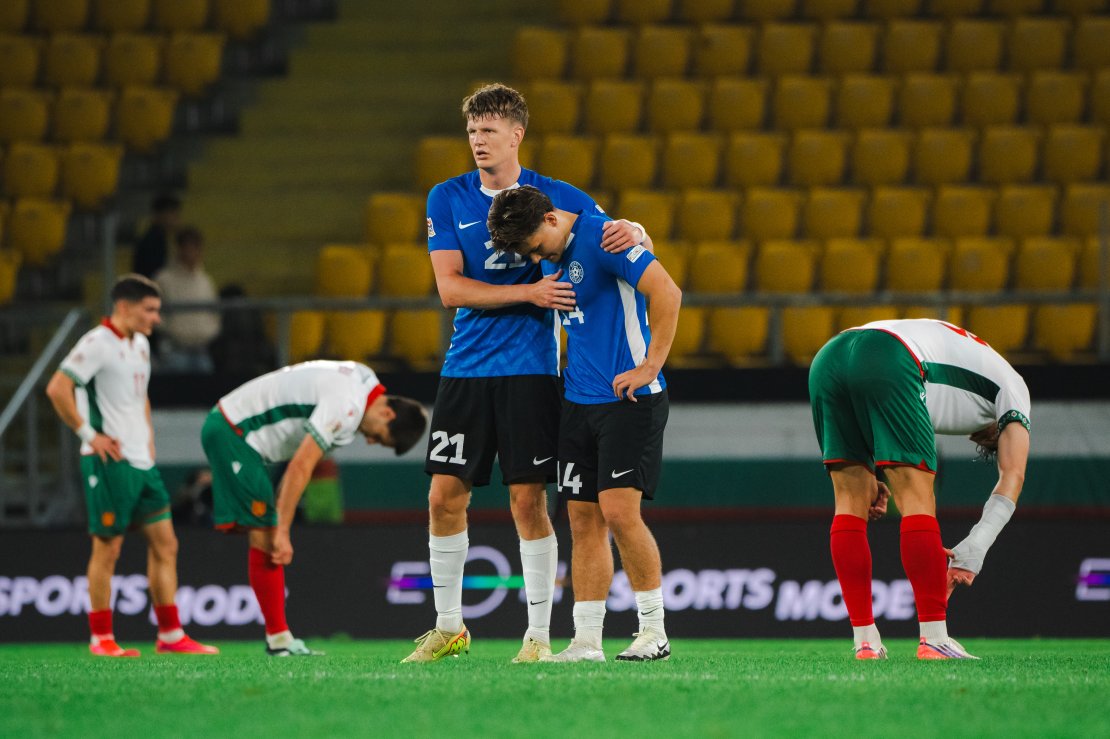 Eesti teenis teist m&auml;ngu j&auml;rjest viigipunkti. Foto: Liisi Troska / jalgpall.ee